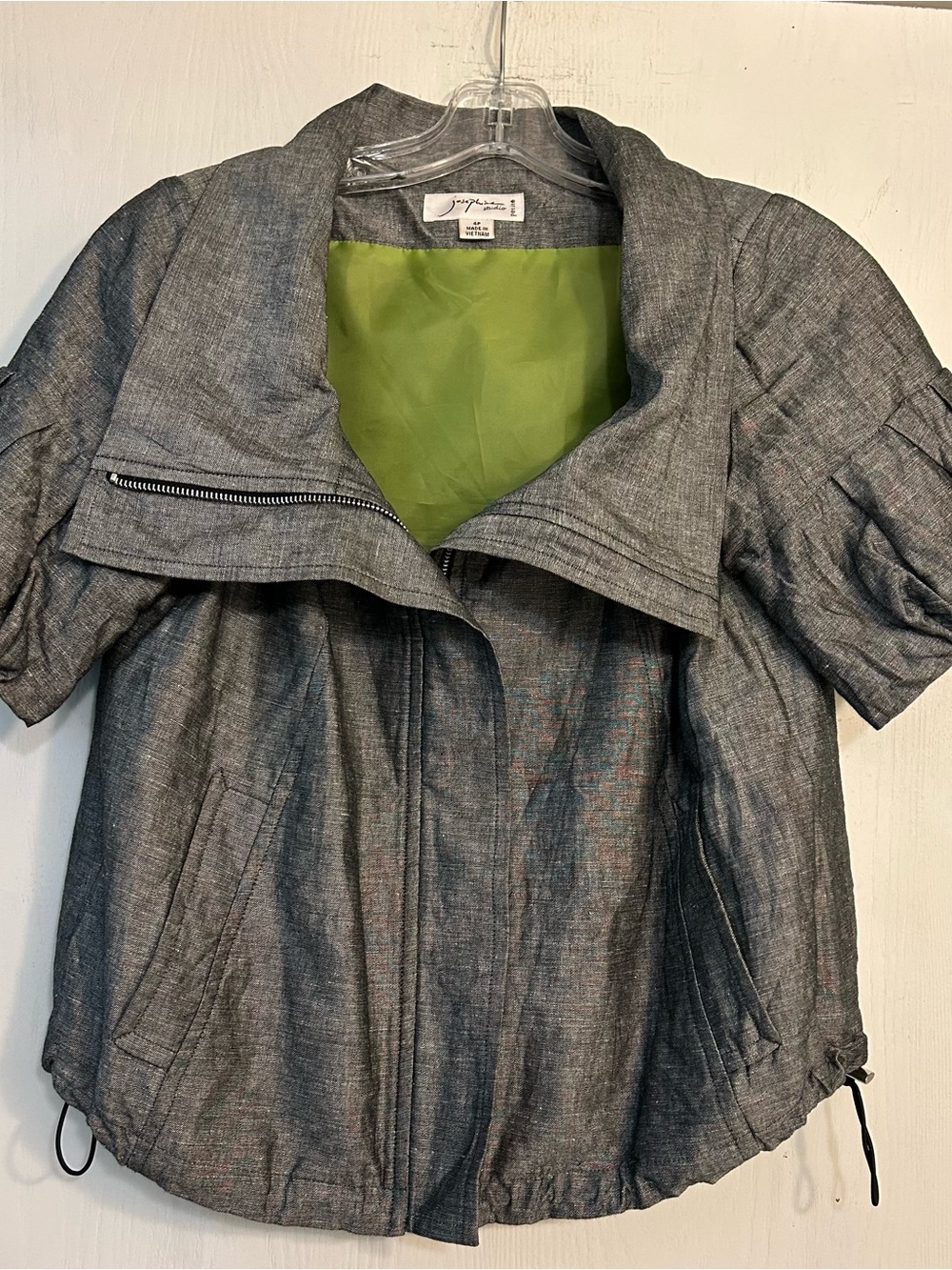 Josephine Studio Edgy Artistic Contemporary Linen-blend Cropped Ladies Jacket 4P